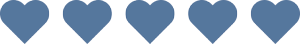 5 blue hearts